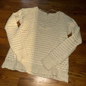 Free People Cream Knit Sweater
